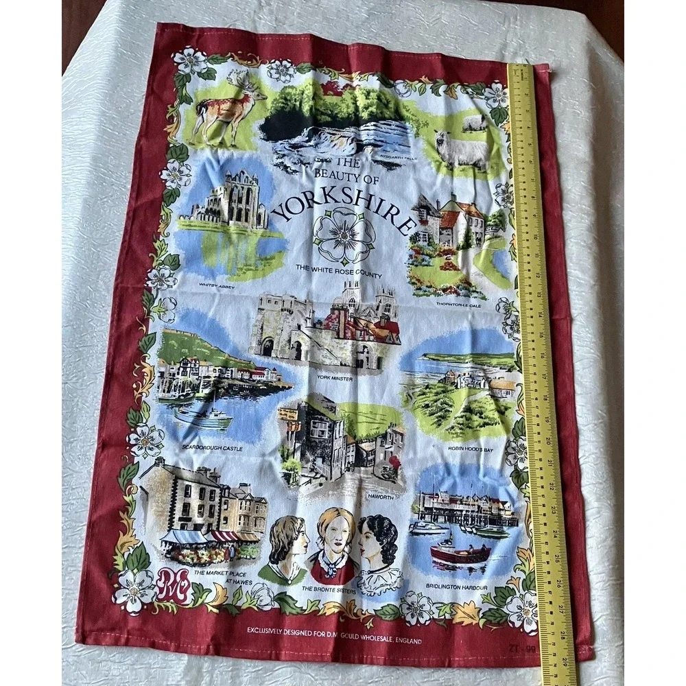 Cotton Tea Towel The Beauty Of Yorkshire D.M. Gould England 20